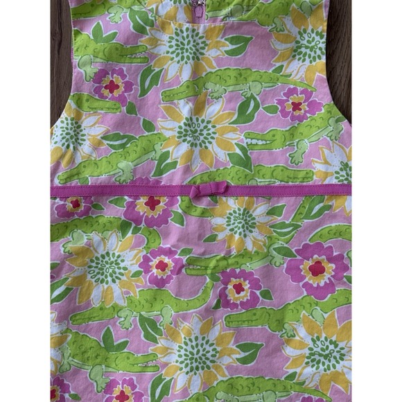 Lilly Pulitzer Girls‎ Size 6x Dress Alligator Floral Lined Vtg 90's Sleeveless - Picture 2 of 7